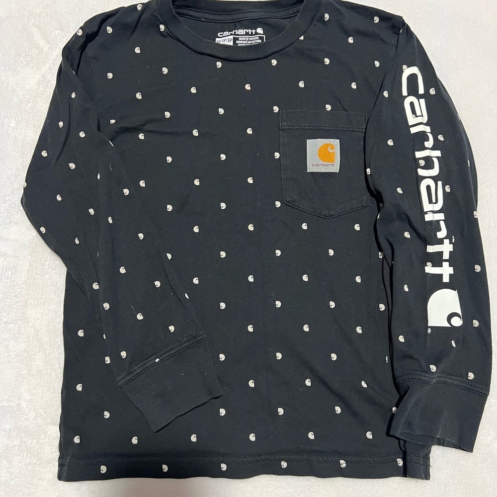 Carhartt Black and White Patterned Long Sleeve Shirt